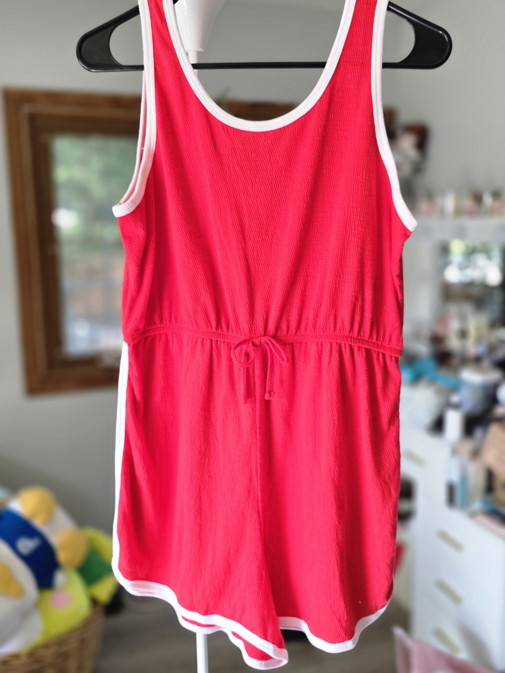 Art Class Brand Red One Pc Romper with White Trim